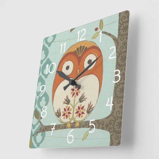 森林風変わりなI スクエア壁時計 (傾斜)