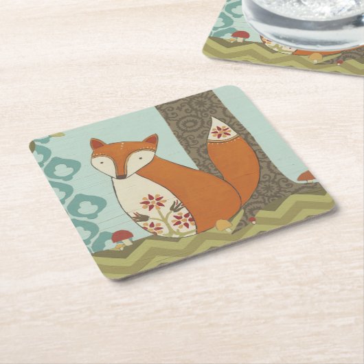 森林風変わりなIV スクエアペーパーコースター (アングル)