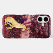 森林風景のユニコーン,木,ピンク色の青 Case-Mate iPhoneケース (裏面 (横))