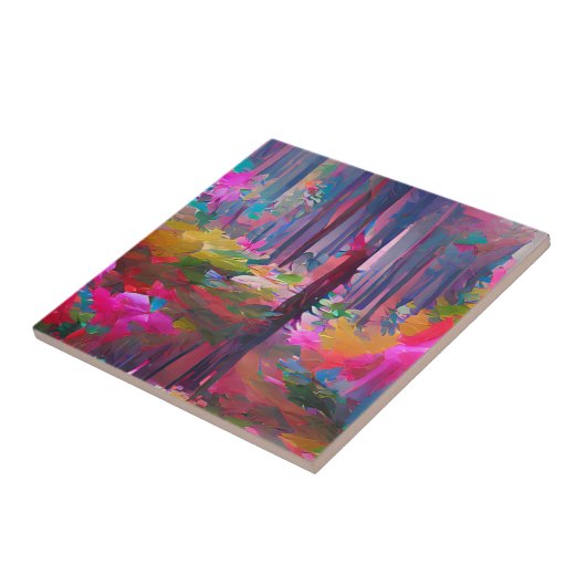 森林鮮やか抽象芸術 タイル (側面)