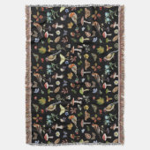 森林鳥織り綿毛毛毛布プリント スローブランケット (正面縦)