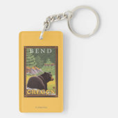 森林-くねり、オレゴンのツキノワグマ キーホルダー (裏面)