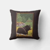 森林-アイダホのツキノワグマ クッション (裏面)