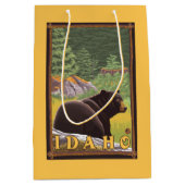 森林-アイダホのツキノワグマ ミディアムペーパーバッグ (正面)