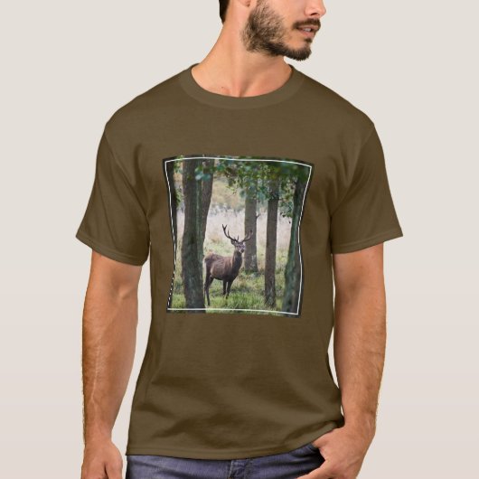 森林 |ウッドランズ&レッドディアー Tシャツ (正面)
