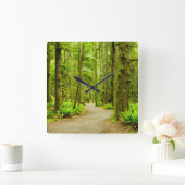 森林 |オリンピック国立公園 スクエア壁時計 (ホーム)