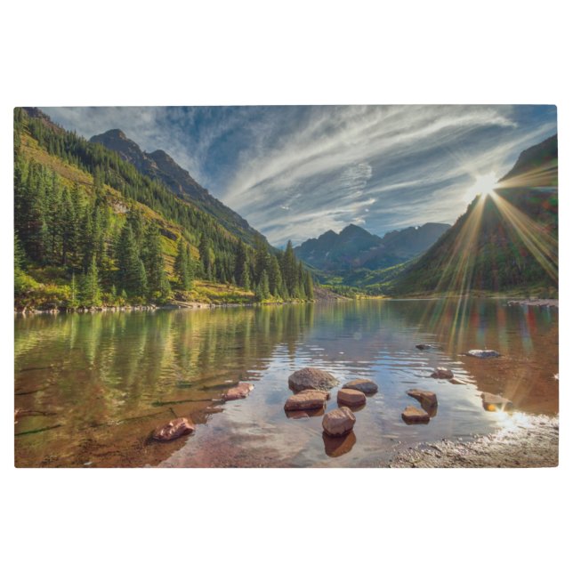 森林 |コロラド州マルーンベルズ メタルプリント (正面)