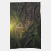 森林 |サンライトハイライト滝 キッチンタオル (縦)