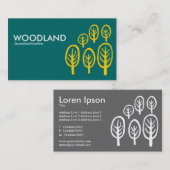 森林-ティール（緑がかった色）のこはく色 名刺 (正面/裏面)