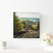 森林 |ドイツのオア山脈 スクエア壁時計 (ホーム)