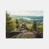 森林 |ドイツのオア山脈 フリースブランケット (正面(横))