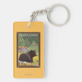 森林-フェアバンクス、アラスカのツキノワグマ キーホルダー (裏面)