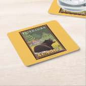 森林-フェアバンクス、アラスカのツキノワグマ スクエアペーパーコースター (アングル)
