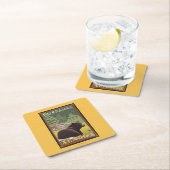 森林-フェアバンクス、アラスカのツキノワグマ スクエアペーパーコースター (インサイチュ)