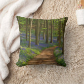 森林 |ベルギーのBluebell Forest クッション (ブランケット)