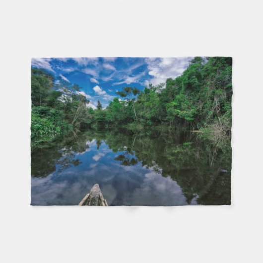森林 |ペルーのジャングル林 フリースブランケット (正面(横))