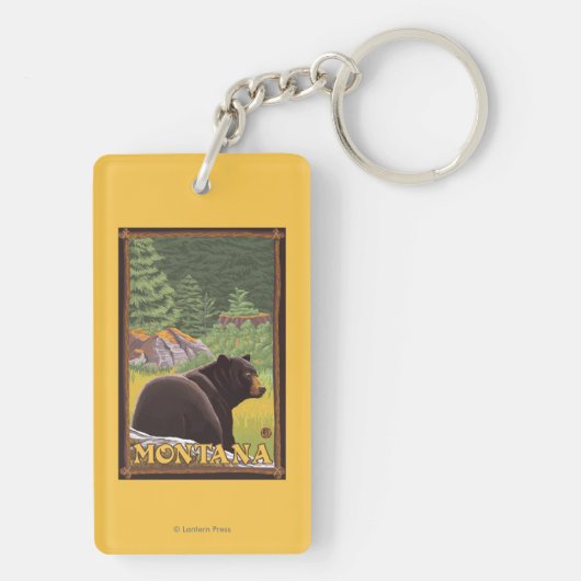 森林-モンタナのツキノワグマ キーホルダー (裏面)
