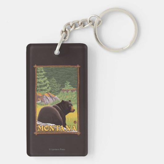 森林-モンタナのツキノワグマ キーホルダー (裏面)