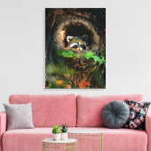 森林 |ラクーンのぞき取り キャンバスプリント (インサイチュ (リビング))