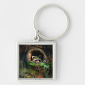 森林 |ラクーンのぞき取り キーホルダー (正面)