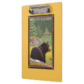 森林-レーニア山、ワシントン州のツキノワグマ クリップボード (左)