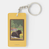 森林-ワシントン州のツキノワグマ キーホルダー (裏面)