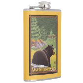 森林-ワシントン州のツキノワグマ フラスク (右)