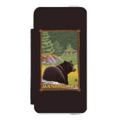 森林-ワシントン州のツキノワグマ INCIPIO iPhoneウォレットケース (フォリオ 正面)