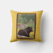 森林-北の滝、Washingtoのツキノワグマ クッション (裏面)