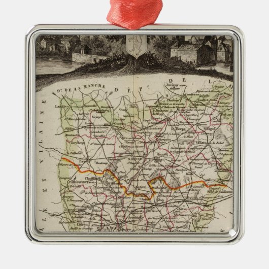 森林、地区の境界 メタルオーナメント (正面)