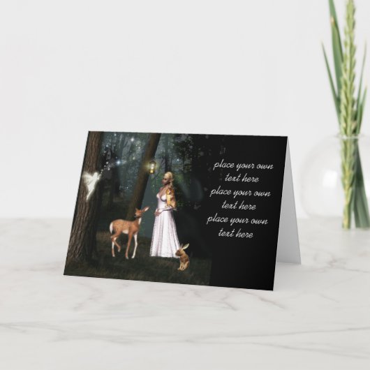 森林-妖精のファンタジーのカードカスタムでぴかぴか光って下さい カード (正面)