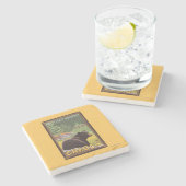 森林-山のフード、オレゴンのツキノワグマ ストーンコースター (横)