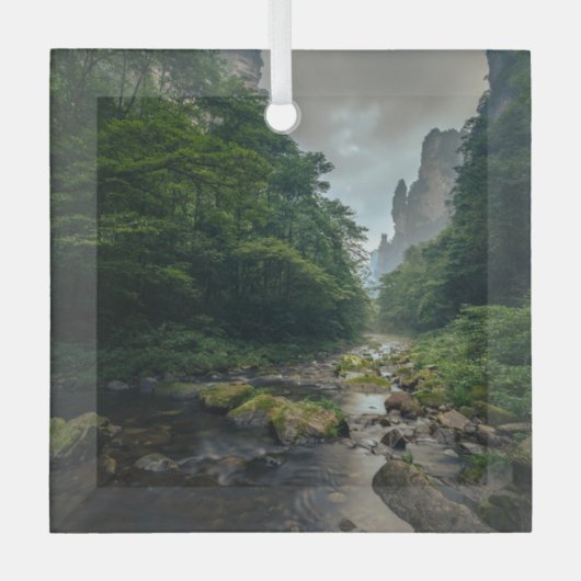 森林 張家界国立森林公園 ガラスオーナメント (正面)