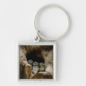 森林 |探している3つのフクロウ キーホルダー (正面)