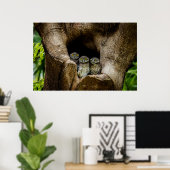 森林 |探している3つのフクロウ ポスター (ホームオフィス)