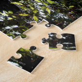 森林、日光の素朴な階段か歩道 ジグソーパズル (側面)