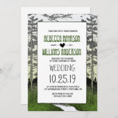 森林　樹木　山林　木々　山での結婚式 招待状 (正面/裏面)