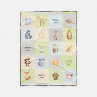 森林、海およびサファリの動物のキルトのフリースBlanke フリースブランケット