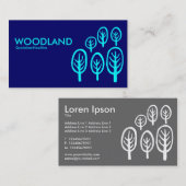 森林-濃紺の青緑色の青 名刺 (正面/裏面)