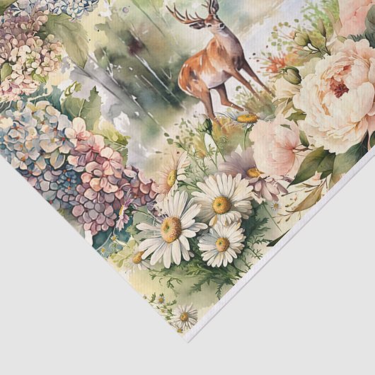 森林、野生動物の鹿、動植物 薄葉紙 (詳細)