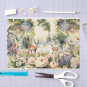 森林、野生動物の鹿、動植物 薄葉紙 (クラフト)