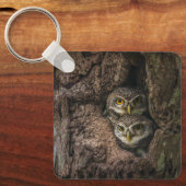 森林 | 2つのフクロウが探している キーホルダー (正面)