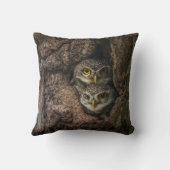森林 | 2つのフクロウが探している クッション (裏面)