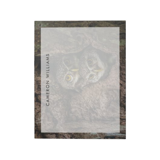 森林 | 2つのフクロウが探している ノートパッド (回転)