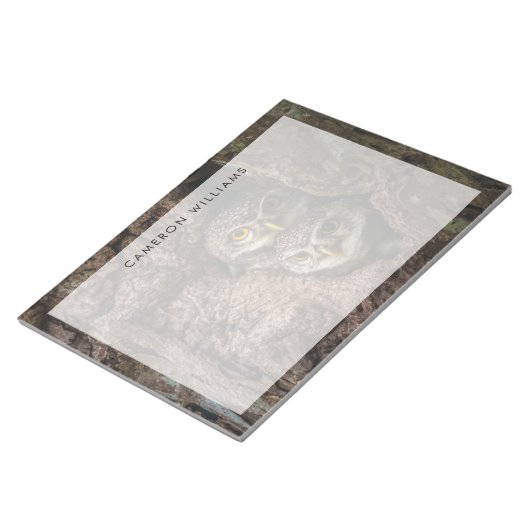 森林 | 2つのフクロウが探している ノートパッド (アングル)