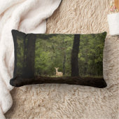 森林 | A白い尾を持つ鹿の森 ランバークッション (ブランケット)