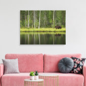 森林 Bear at Taiga Forest Northern Finland キャンバスプリント (インサイチュ (リビング))