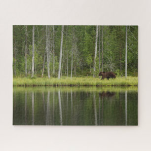 森林 Bear at Taiga Forest Northern Finland ジグソーパズル