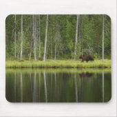 森林 Bear at Taiga Forest Northern Finland マウスパッド (正面)
