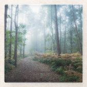 森林 | Dark Foggy Woods Norfolk UK ガラスコースター (正面)